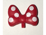 Red Minifigure, Bow Large with Small Pin with White Polka Dots on Front and Back Pattern
