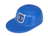 Blue Minifigure, Headgear Cap - Long Flat Bill with Rescue Coast Guard Logo Pattern