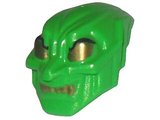 Bright Green Minifigure, Headgear Mask Green Goblin with Gold Eyes and Teeth Pattern