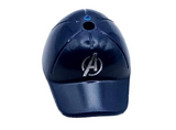 Dark Blue Minifigure, Headgear Cap - Short Curved Bill with Seams and Hole on Top with Silver Avengers Logo Pattern