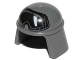 Dark Bluish Gray Minifig, Headgear Helmet SW Imperial Pilot with Black Goggles Pattern (AT-ST Driver)