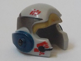 Light Bluish Gray Minifigure, Headgear Helmet SW Rebel with Dark Tan, Silver and Dark Blue A-wing Pilot Pattern