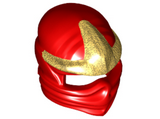 Red Minifigure, Headgear Ninjago Wrap with Gold 3 Point Emblem Pattern