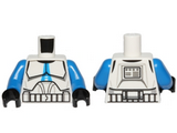 White Torso SW Armor Clone Trooper with Blue 501st Legion Markings Pattern (Clone Wars) / Blue Arms / Black Hands