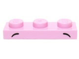 Bright Pink Plate 1 x 3 with 2 Small Black Arcs High and Wide Set - (Unikitty) Eyebrows Pattern