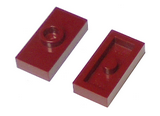 Dark Red Plate, Modified 1 x 2 with 1 Stud without Groove (Jumper)