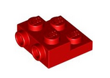 Red Plate, Modified 2 x 2 x 2/3 with 2 Studs on Side - Hollow Bottom Tube