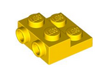 Yellow Plate, Modified 2 x 2 x 2/3 with 2 Studs on Side - Hollow Bottom Tube