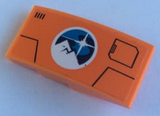 Orange Slope, Curved 4 x 2 with Arctic Explorers Logo and Door Hatch Pattern Model Left Side (Sticker) - Set 60192