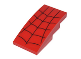 Red Slope, Curved 4 x 2 with Black Spider Web Pattern