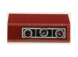 Dark Red Slope 33 2 x 4 Double with Silver and Black Car Dashboard, Speedometer, and Gauges Pattern (Sticker) – Set 10304
