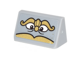 Light Bluish Gray Slope 30 1 x 2 x 2/3 with Stove Face with Gold Eyebrows, Nose and Moustache Pattern (Sticker) - Set 41067