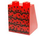 Red Slope 65 2 x 2 x 2 with Bottom Tube with Flamenco Ruffles and Black Dots Pattern