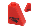 Red Slope 65 2 x 1 x 2 with Black 'LOCKHEED' and Lockheed Logo Pattern on Both Sides (Stickers) - Set 40450