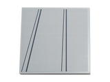 Light Bluish Gray Tile 6 x 6 with Bottom Tubes with Dark Bluish Gray Diagonal Panel Lines Pattern Model Left Side (Sticker) - Set 75367