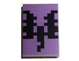 Light Bluish Gray Tile 2 x 3 with Pixelated Black Dragon on Medium Lavender Background Pattern (Minecraft End Warrior Shield)