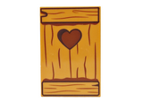 Medium Nougat Tile 2 x 3 with Wooden Boards with Dark Brown Wood Grain and Reddish Brown Heart Pattern