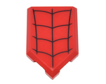 Red Tile, Modified 2 x 3 Pentagonal with Black Spider Web Pattern