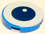 Blue Tile, Round 2 x 2 with Bottom Stud Holder with Center Dark Blue Eye with White Pupil Pattern