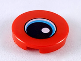 Red Tile, Round 2 x 2 with Bottom Stud Holder with Eye with Medium Azure Iris and Black Pupil Pattern