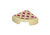 Tan Tile, Round 1 x 1 Quarter with Lattice Pie Pattern
