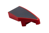 Red Wedge 2 x 1 x 2/3 Right with Dark Bluish Gray Surface Pattern