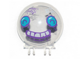 Trans-Clear Windscreen 6 x 6 x 3 Canopy Half Sphere with Dual 2 Fingers with Dark Azure Eyes, White Teeth with Dark Purple Outline, 'WHAT SUB?' and 