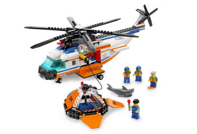 lego 2008 set 7738 Coast Guard Helicopter and Life Raft 