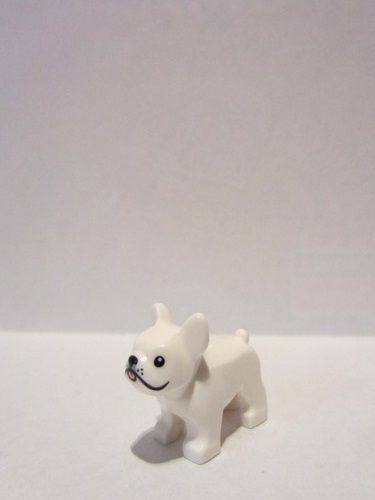 LEGO - Animal Land - Dog, French Bulldog w/ Black Eyes, Nose, Mouth, Pink  Tongue