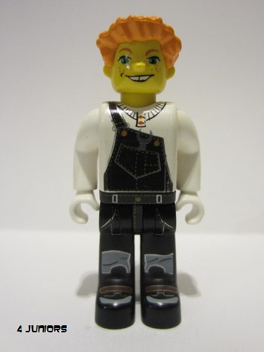 lego 2001 mini figurine cre006 Lee Orange Hair, Black Legs, Black and White Torso 