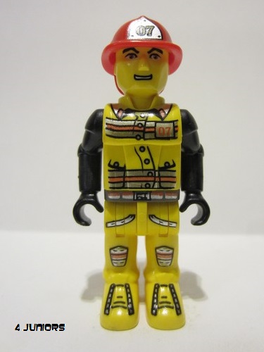 lego 2001 mini figurine js007 Fireman in Hat #07  