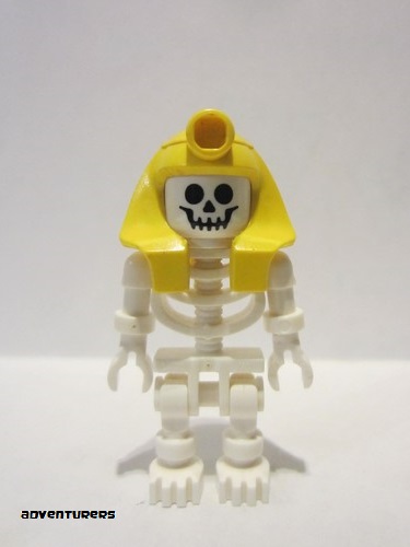 lego 1998 mini figurine gen008 Skeleton With Standard Skull, Yellow Mummy Headdress 
