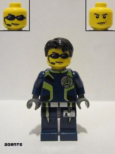 lego 2008 mini figurine agt001 Agent Chase Dual Sided Head 