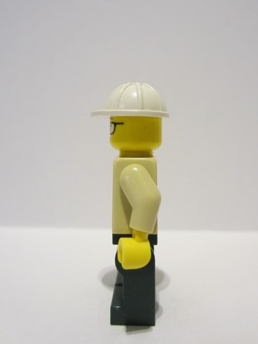 lego 2023 mini figurine adp064 Construction Engineer / Architect Female, Tan Shirt, Dark Green Legs, White Construction Helmet 