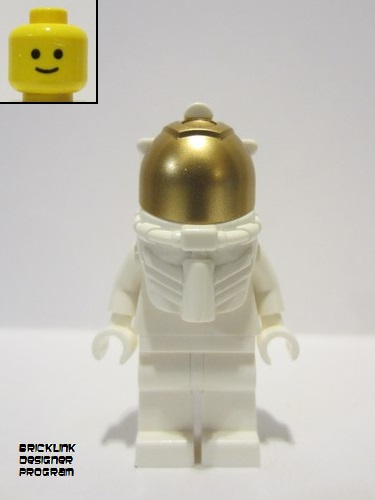 lego 2023 mini figurine adp077 Astronaut Mannequin White with White Helmet, Metallic Gold Visor, Standard Head 