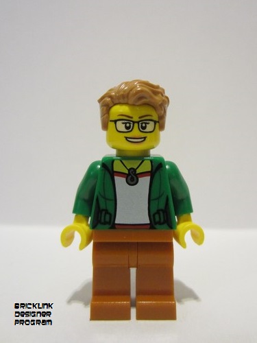 lego 2023 mini figurine bdp073 Space Observer Female, Green Jacket, Medium Nougat Legs 