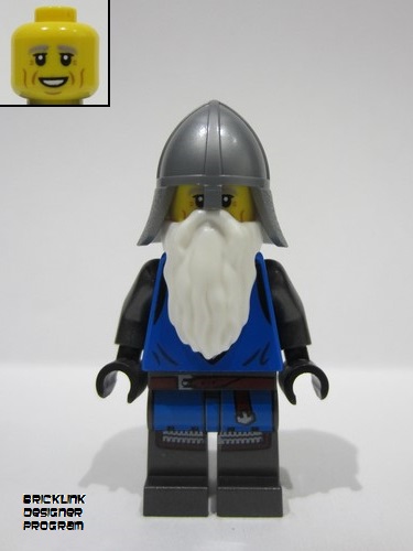 lego 2024 mini figurine adp102 Mountain Fortress Black Falcon Soldier Helmet with Neck Protector, Beard 