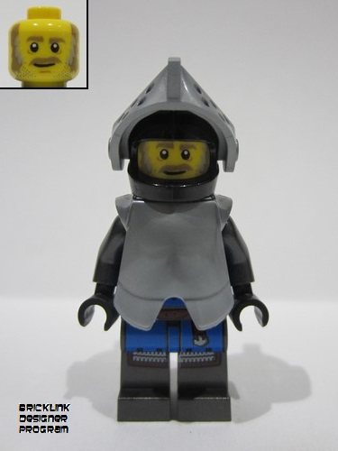 lego 2024 mini figurine adp103 Mountain Fortress Black Falcon Soldier Helmet with Pointed Visor, Armor 