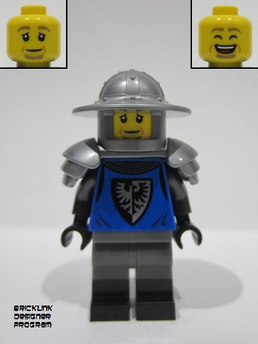 lego 2024 mini figurine adp104 Mountain Fortress Black Falcon Soldier Helmet with Broad Brim, Shoulder Armor 