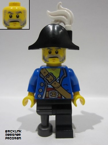 lego 2024 mini figurine bdp143 Pirate Captain Mutton Chops  