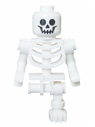 lego 2025 mini figurine adp169 Skeleton Standard Skull, Bent Arms Horizontal Grip, Single Leg 