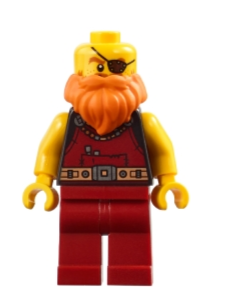 lego 2025 mini figurine adp180 Medieval Seaside Market Blacksmith Male, Dark Red Overalls with Tools, Orange Beard 