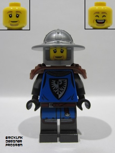 lego 2025 mini figurine bdp217 Black Falcon Male, Pearl Dark Gray Detailed Legs, Flat Silver Helmet with Broad Brim, Reddish Brown Spiked Shoulder Pads 