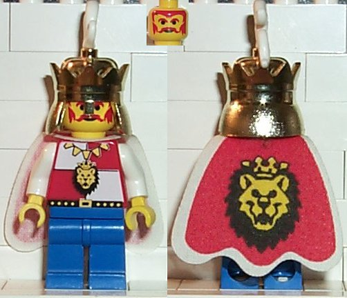 lego 1995 mini figurine cas060 King With cape and blue legs 