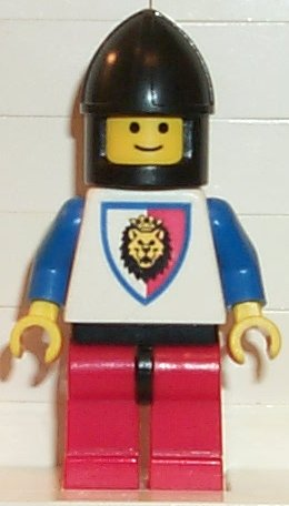 lego 1996 mini figurine cas061 Knight 1 Black Chin-Guard, no Quiver 
