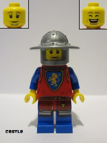 lego 2022 mini figurine cas562 Lion Knight Male, Broad Brim Helmet 