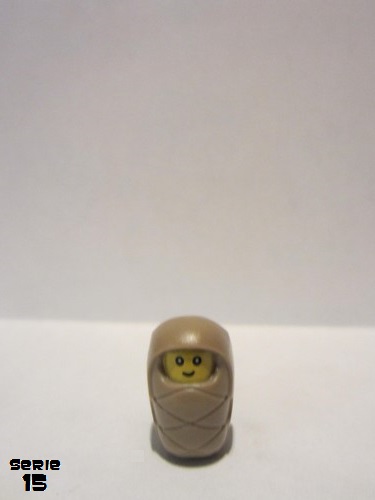 lego 2016 mini figurine col339 Baby / Infant With Stud Holder on Back with Smiling Face and Small Eyes Pattern 