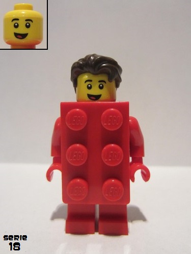 lego 2018 mini figurine col313 Red Suit Brick Guy  