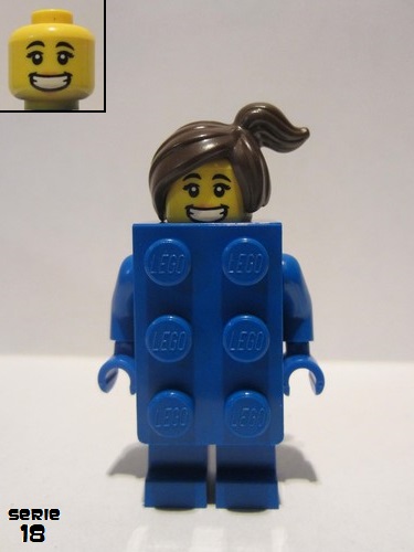 lego 2018 mini figurine col314 Blue Brick Girl  