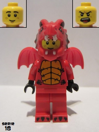 lego 2018 mini figurine col318 Red Dragon Suit Guy  
